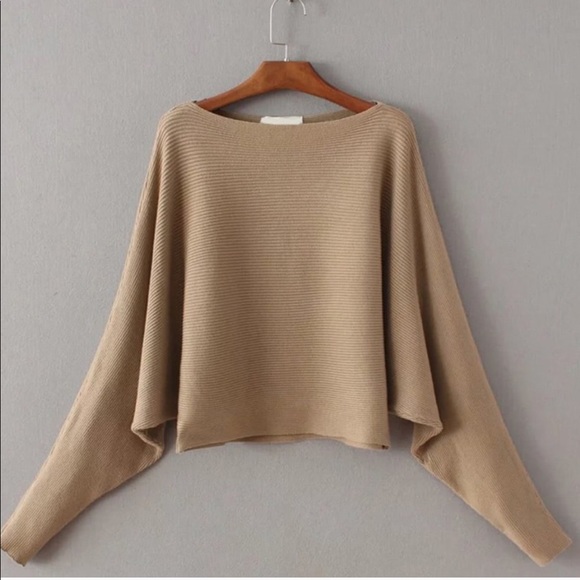 Sweaters - Beige Crop Sweater